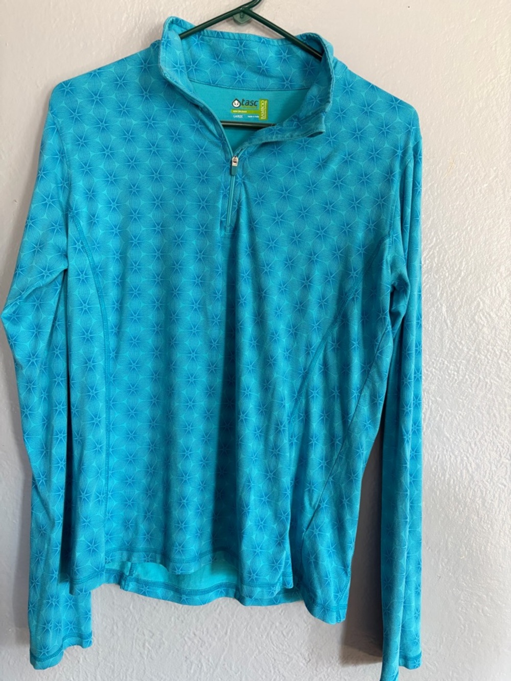 tasc Performance Turquoise Bamboo Quarter-Zip Top